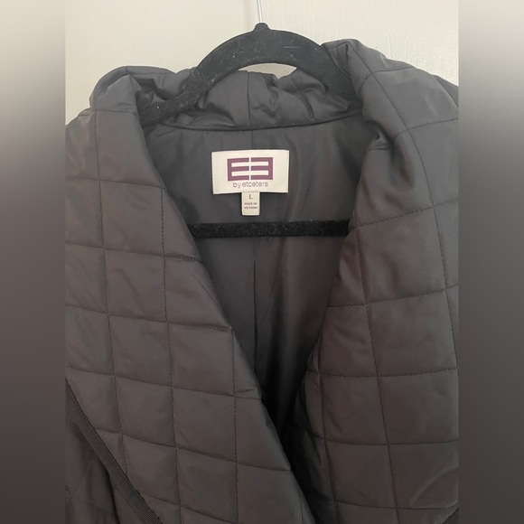 NEW Etcetera Pinnacle Quilted Long Coat Black Size Large - Picture 5 of 11